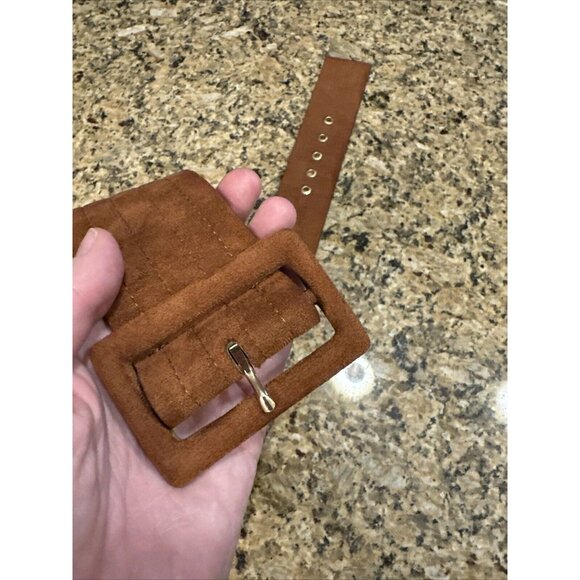 New Express Women’s Belt Brown Gold Color Buttons Size Small / Medium Y2K - Picture 7 of 10